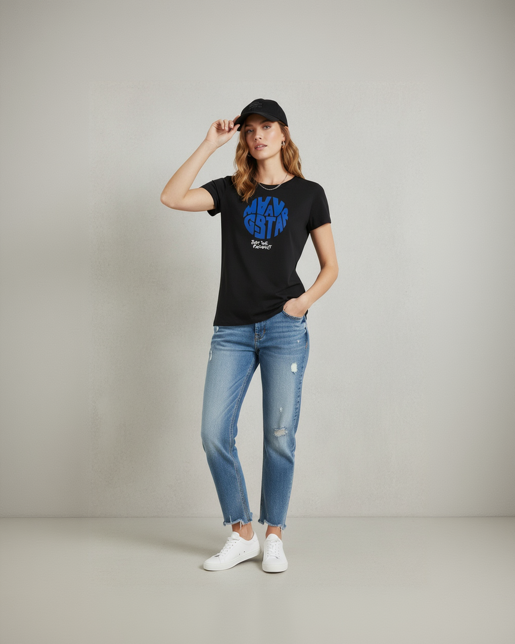 Woman wearing G-Star RAW tee