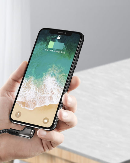 Yesido Game Cable USB-A / Lightning Nylon Angled Cable, 12W 2.4A, Black